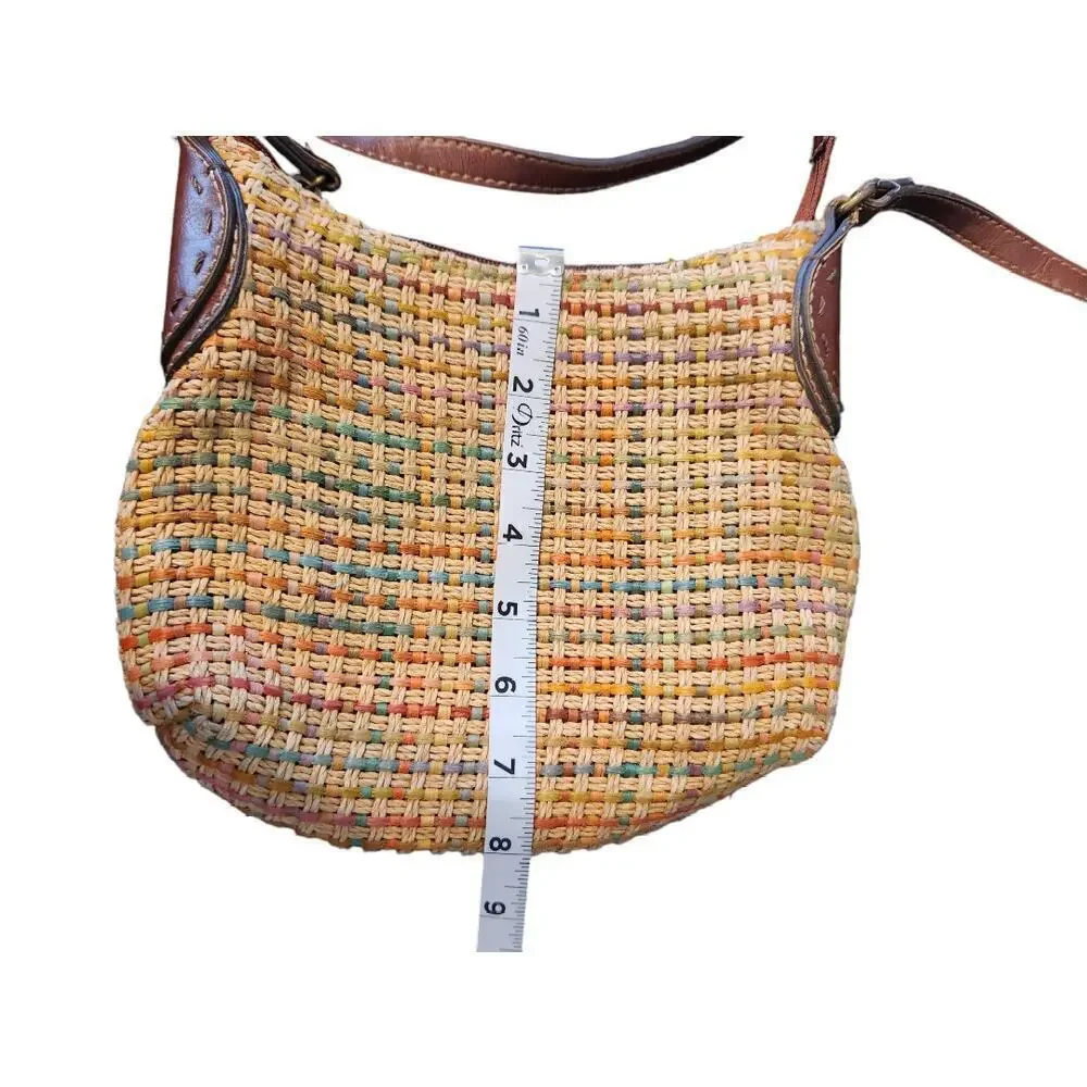 Fossil woven jute crossbody shoulder bag boho summer‎